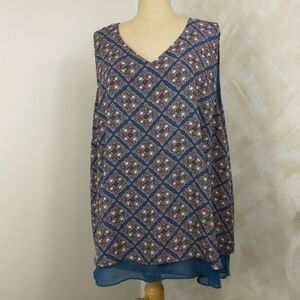 26/28 Cato Geometric Sleeveless Blouse